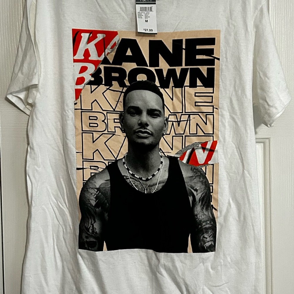 Rue21 White Tee with Black and Red Graphic